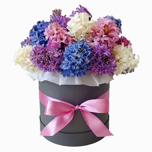 "Аромат нежности". Гиацинты в коробке