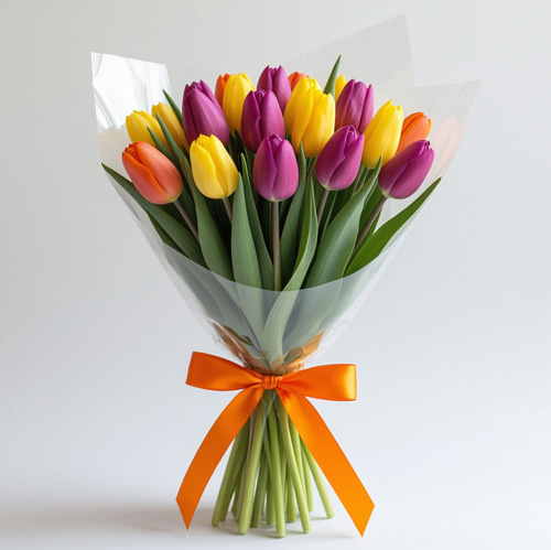 "Радуга весны". Букет тюльпанов