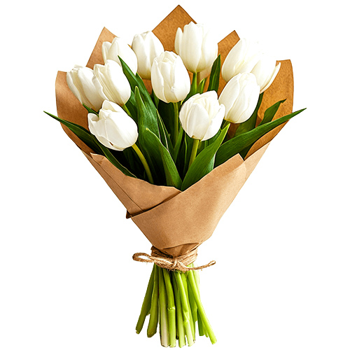 "Белые тюльпаны". Букет тюльпанов